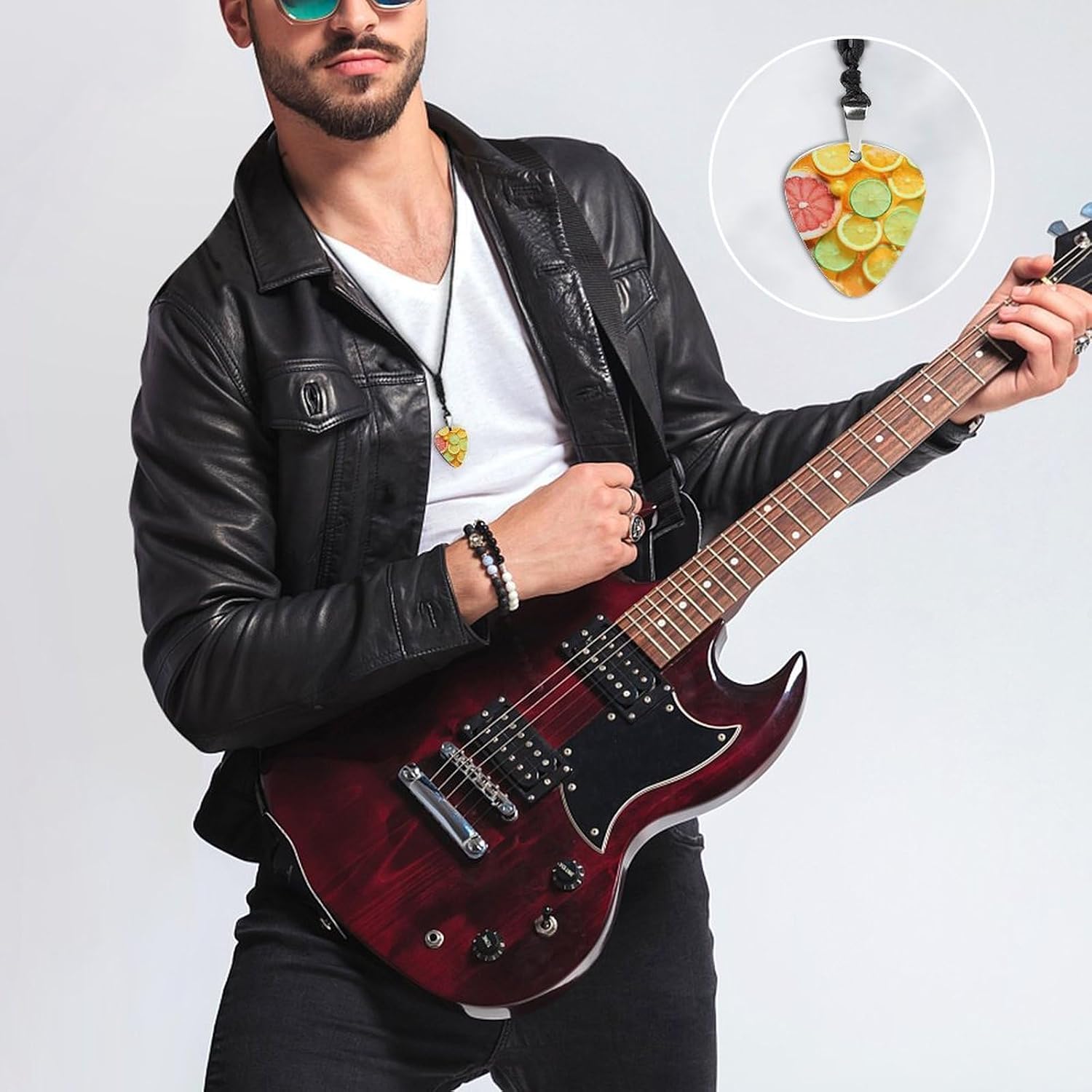 Guitar Pick Necklace Personalized Music Jewelry Bass Accessories image 4
