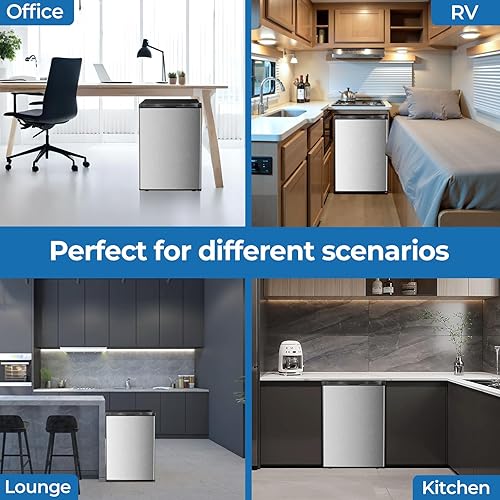 Miniatura 7 de Refrigerador compacto de 2.56 pies cúbicos con puerta individual reversible, color plateado