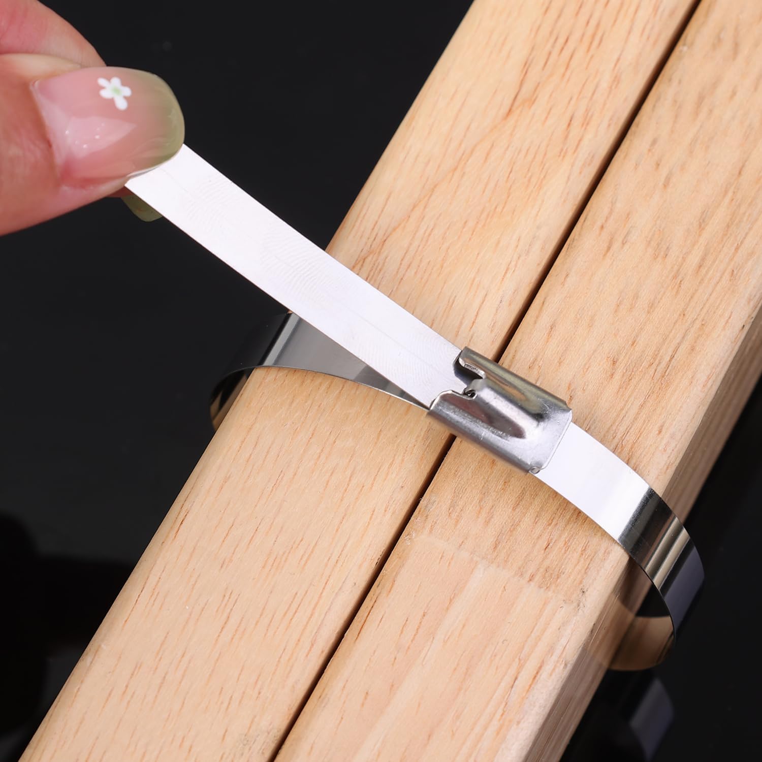 10 PCS Self-Locking Cables Ties Stainless Steel Zip Wraps Wire Fastener Multi-Purpose Heavy Duty Wrap Tie Organizers 0.79 * 30cm