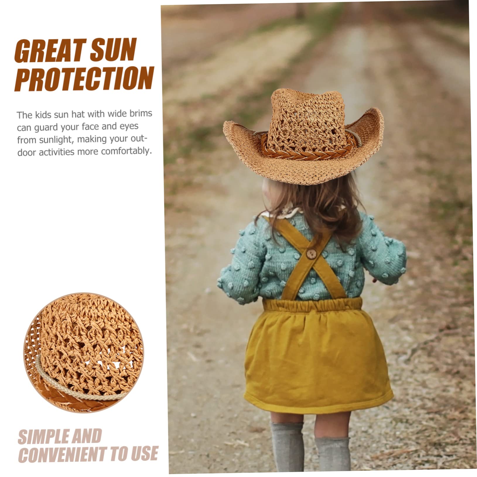Cabilock 3stücke Beach Hat Für Mädchen Einstellbare Sonnenmütze Mit Breiter Krempe Für Sommeraktivitäten Uv-Schutz Leicht Und Atmungsaktiv Für Strand Wandern Und Outdoor-Sportarten