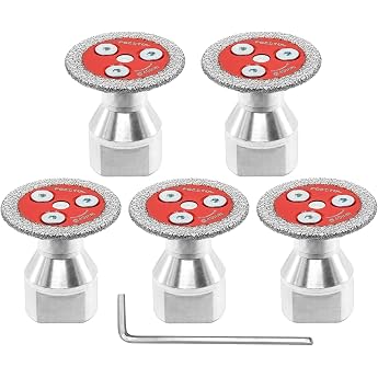 FOCSTOL Mini Diamond Cutting Disc Tiles   Pack of 5 40 mm Diamond Tile Disc with M14 Flange for Marble Granite Artificial Stone Porcelain Tiles Ceramic