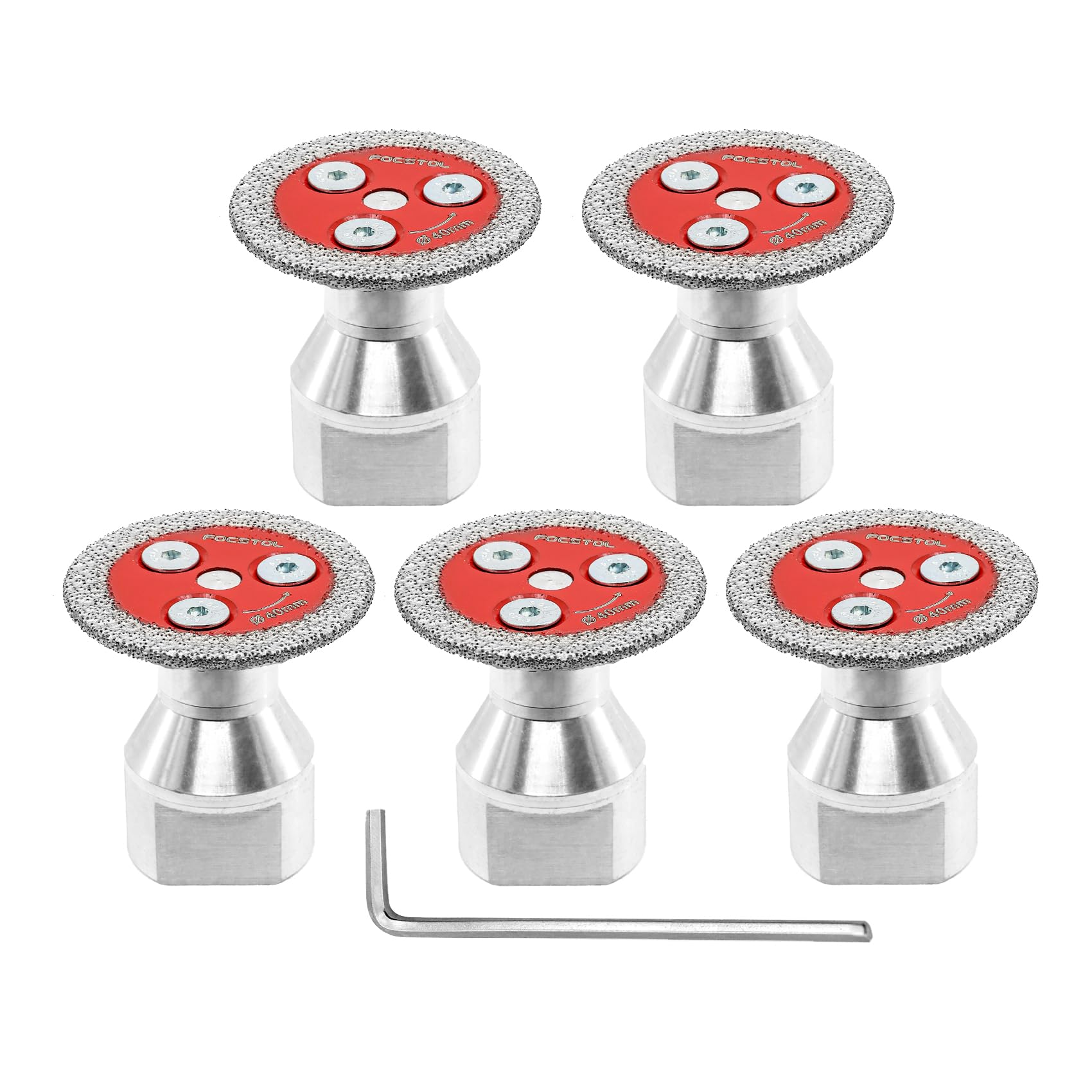 FOCSTOL Mini Disque Diamant Carrelage - 5 pièces 40mm Disque a Tronconner Carrelage avec Bride M14 pour Marbre Granit Pierre Artificielle Carrelage Céramique