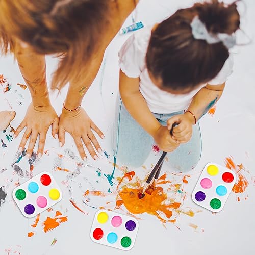 Miniatura 6 de 100 paletas de pintura de plástico blanco de 6 pozos, paletas de pintura de acuarela, bandejas de pintura para manualidades, bandeja de pintura de