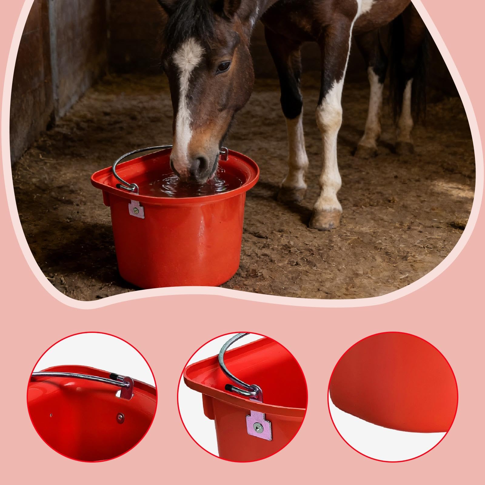Milageto Cubo de para Caballos Comedero para Caballos Que Ahorra Espacio Suministros de alimentación para Exteriores Comedero Resistente para Montar