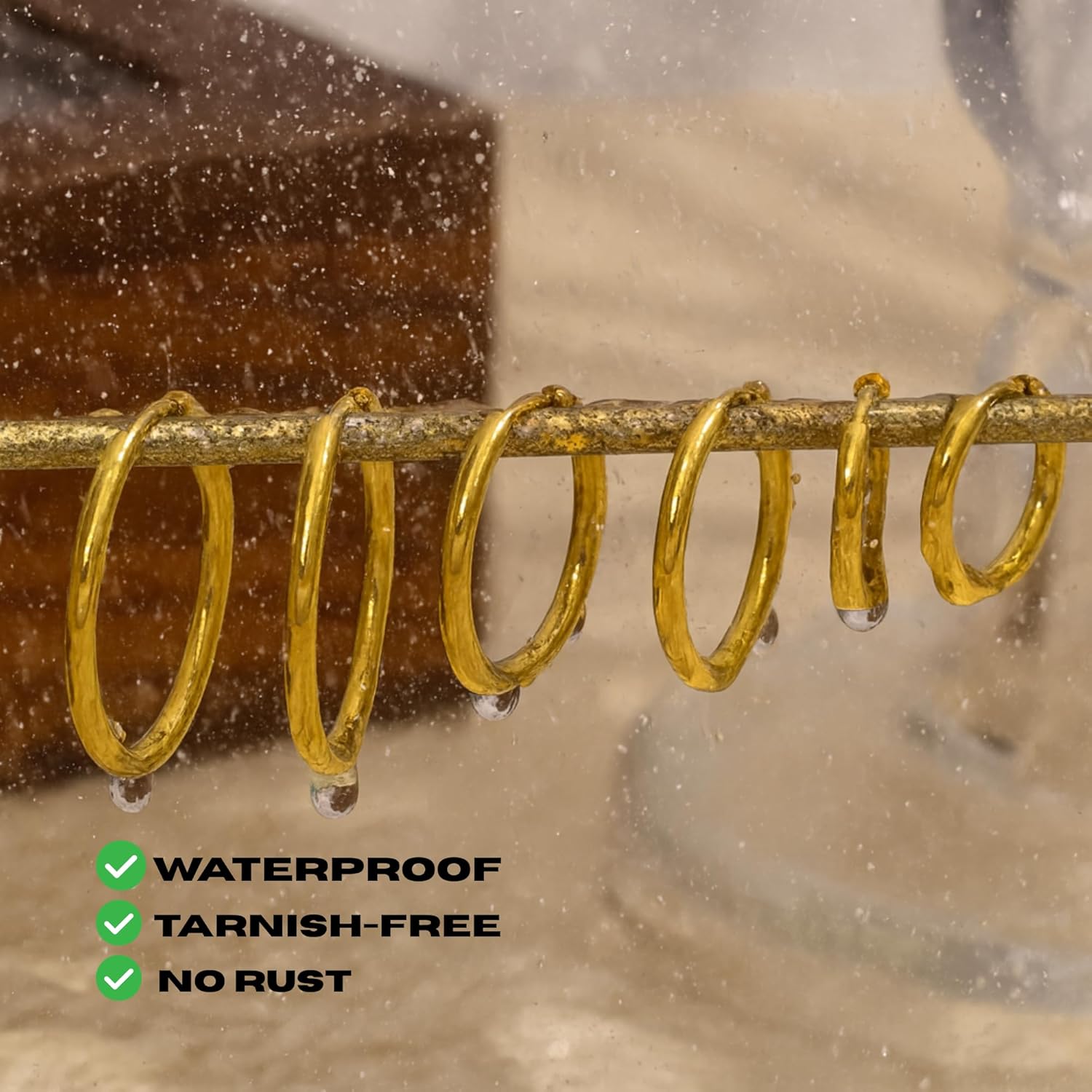 18K Gold Plated Hoop Earrings for Women, Waterproof Stainless Steel Huggie Hoops, Hypoallergenic Lightweight Everyday Minimalist Earring - Image 3