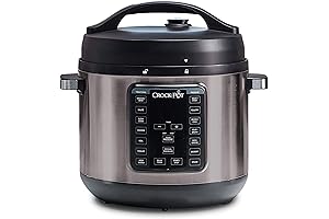 8-Quart Multi-Use XL Express Crock Programmable Slow Cooker and Pressure Cooker with...
