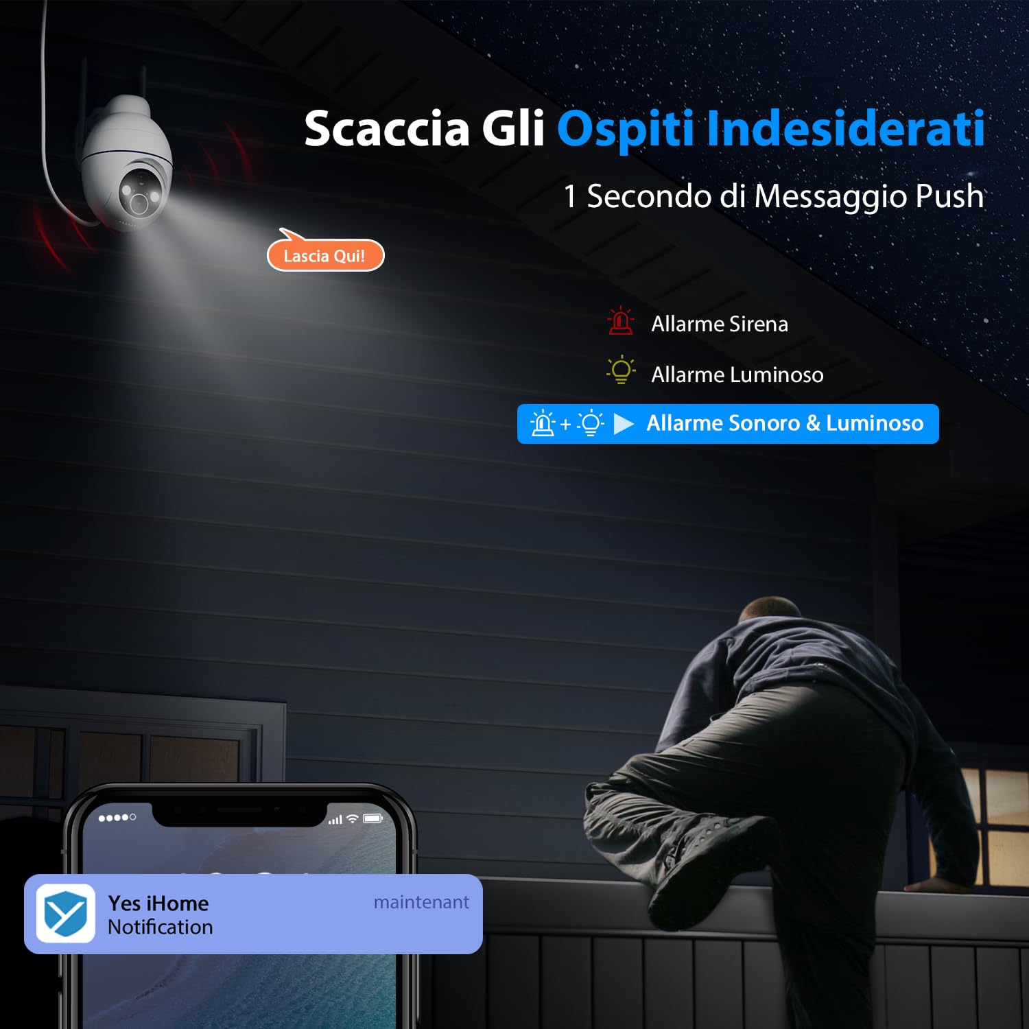 3K Telecamera Wi-Fi Esterno Senza Fili a Batteria, 360° PTZ Videocamera Sorveglianza con Pannello Solare, 2.4GHZ&Bluetooth, Visione Notturna a Colori, Allarmi PIR, Rilevazione di Movimento