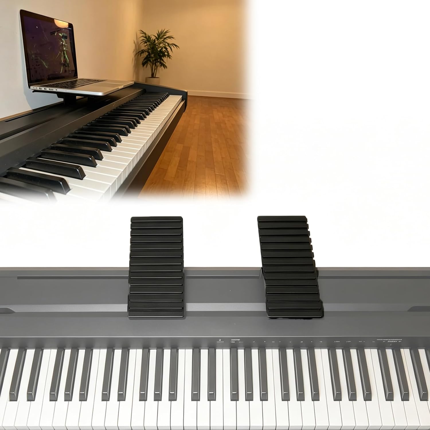 Piano Laptop Stand Compatible With Yamaha P-45, Tablet Stand Sheet Music Stand Support Holder, Carbon Fiber Reinforced Durable Keyboard Accessory