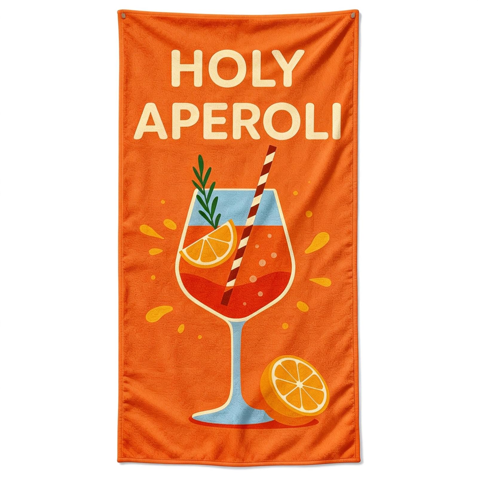 RUHSNJK Holy Aperoli Microfibre Beach Towel - Large 180x90cm Aperol Spritz Gift for Women. Sand Free, Quick Dry Travel Sheet for Swimming & Holiday. Funny Orange Pool Accessories