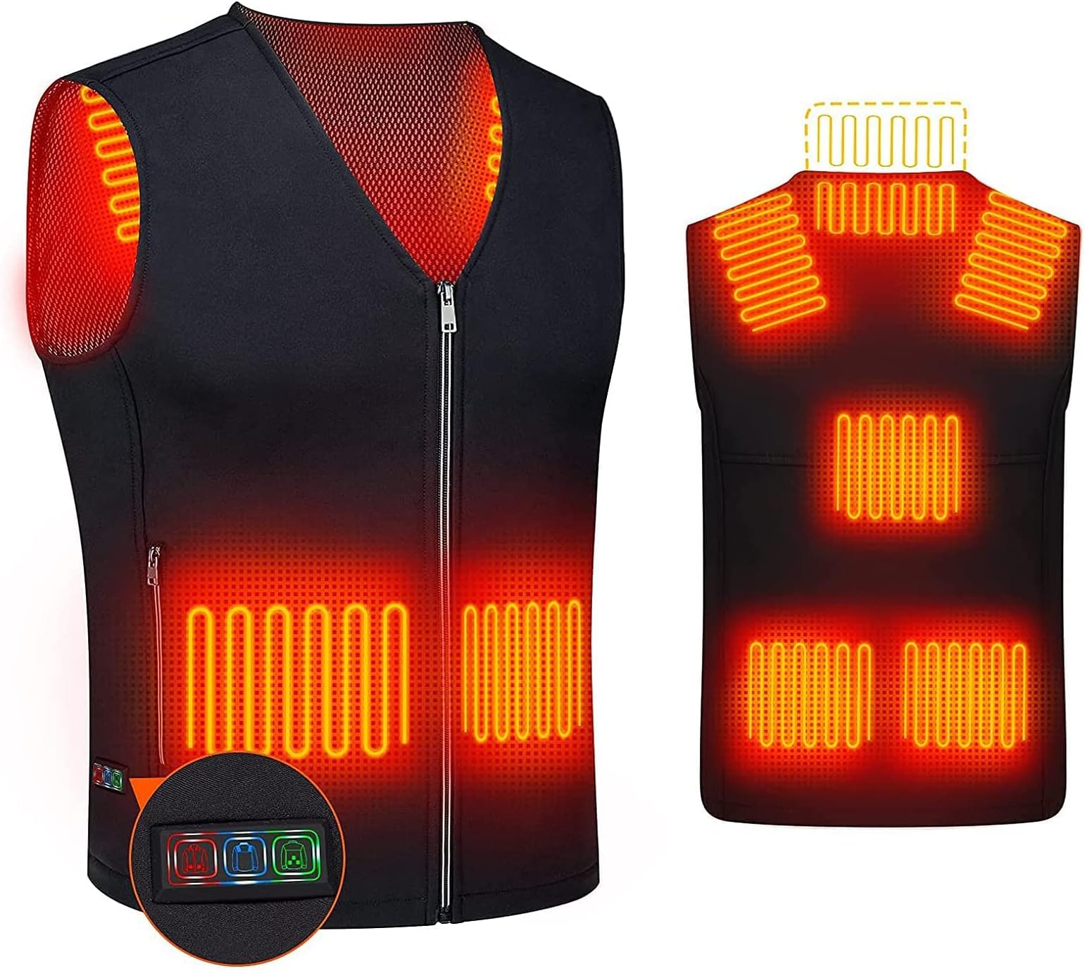 YOYI YOYI Heated Vest for Men Women, Smart Electric Warm Gilet with USB Charging Heated Clothes Jacket for Outdoor Work Riding Hiking Fishing Ski Hiking(NO Power Bank)-XL