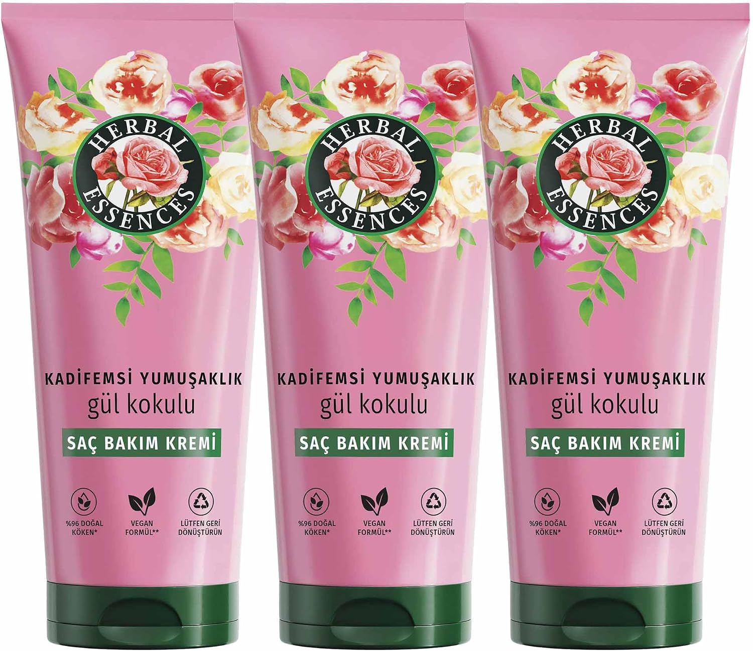 Herbal Essences Kadifemsi Yumuşaklık Gül Kokulu Saç Bakım Kremi 250ml 3lü paket