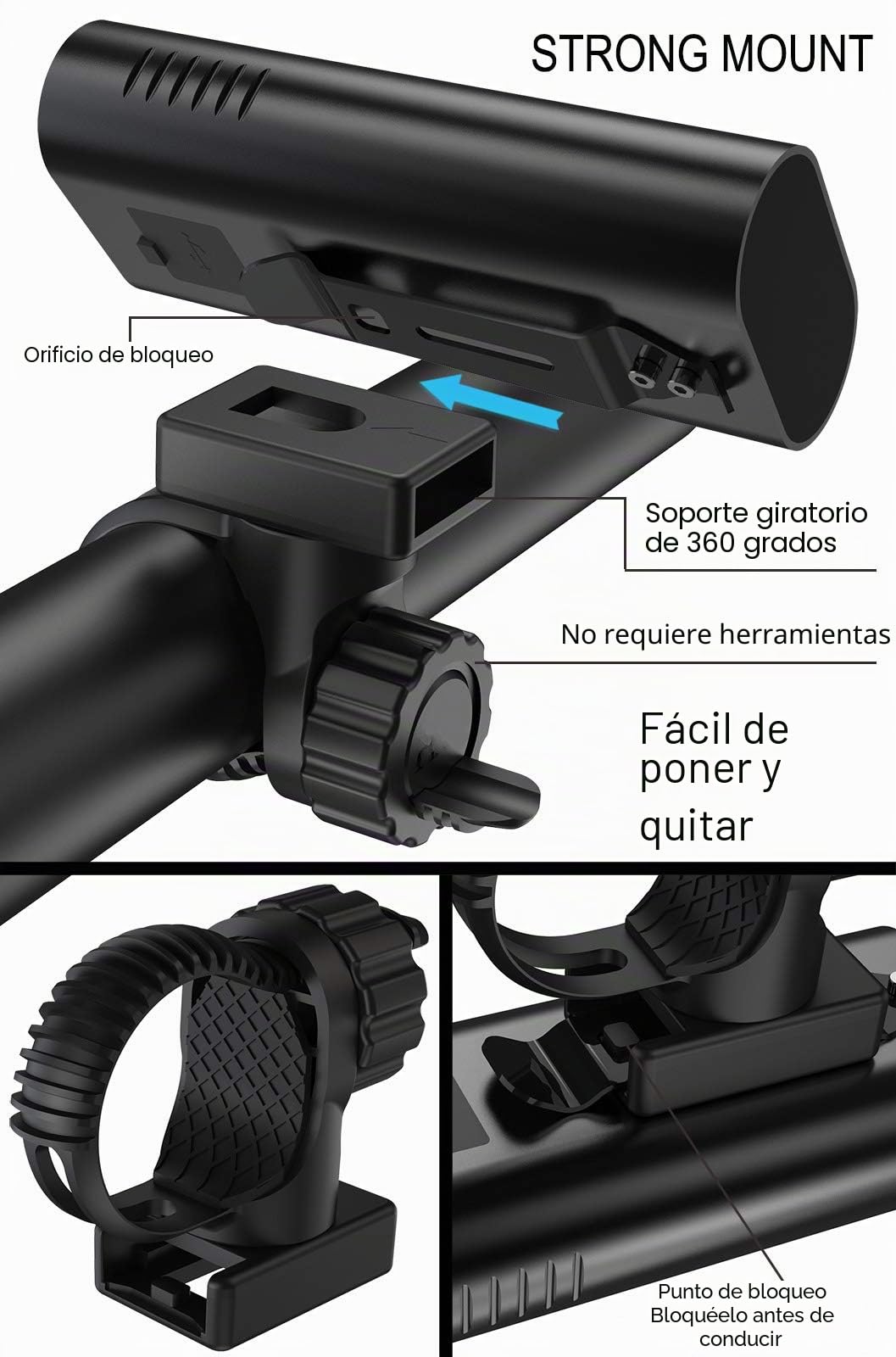 Luz Bicicleta, Potente 6400 mAh Led Luces Delantera y Trasera 2400 Lúmenes Recargables USB Linterna Impermeable IPX5 Focos para Luces y Reflectores de Ciclismo