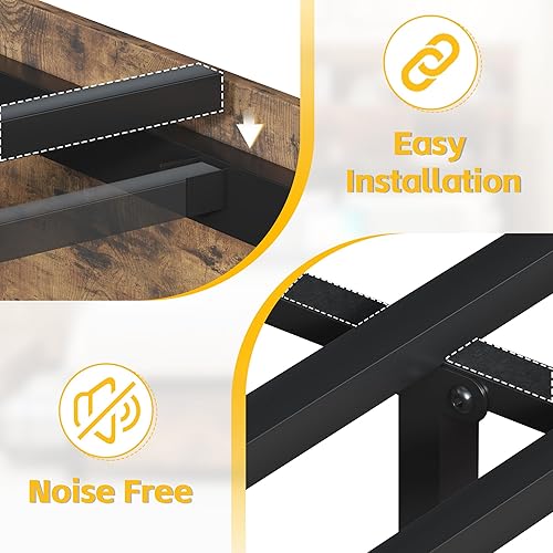 Miniatura 8 de Lifezone Marco de Cama Queen con Cabecero, Marco de Cama Queen con Cabecero de Estantería de Alto Almacenamiento, 4 Cajones de Almacenamiento y