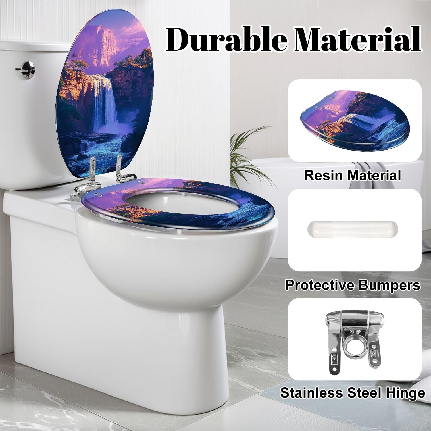 Slow Close wydłużone siedzisko toaletowe Resin Quiet Lid with Quick-Release Hinges Bumpers Easy to Clean & Install