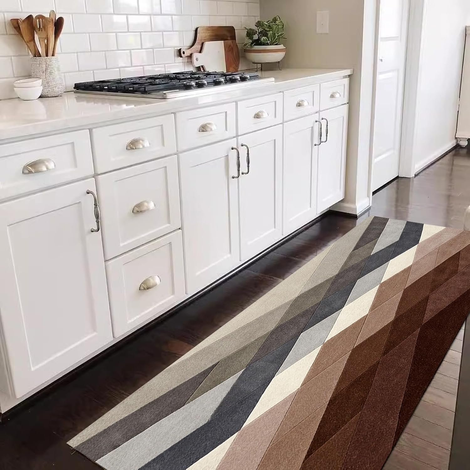 廊下用カーペットランナーラグ、柔らかく滑り止め加工、お手入れ簡単、ランドリーラウンジ、バルコニー、廊下、ダイニングルームの装飾、60