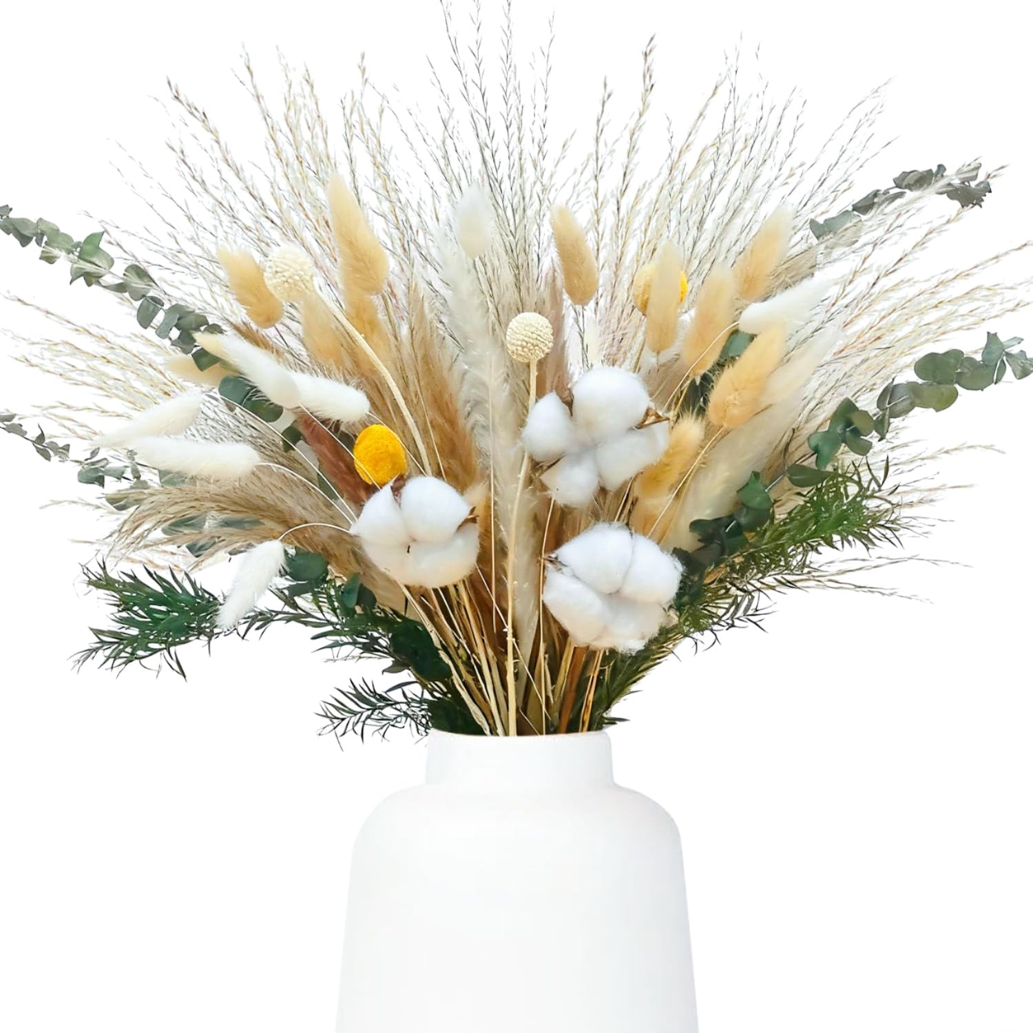 77 Piezas Flores Secas,Eucalipto Preservado,33-43 cm,Decoracion Hogar,Decoracion Boda,Hierba de La Pampa,Ramo de Flores Secas,Decoracion Habitacion,Pampas Secas Decoracion,Decoraciones Boho