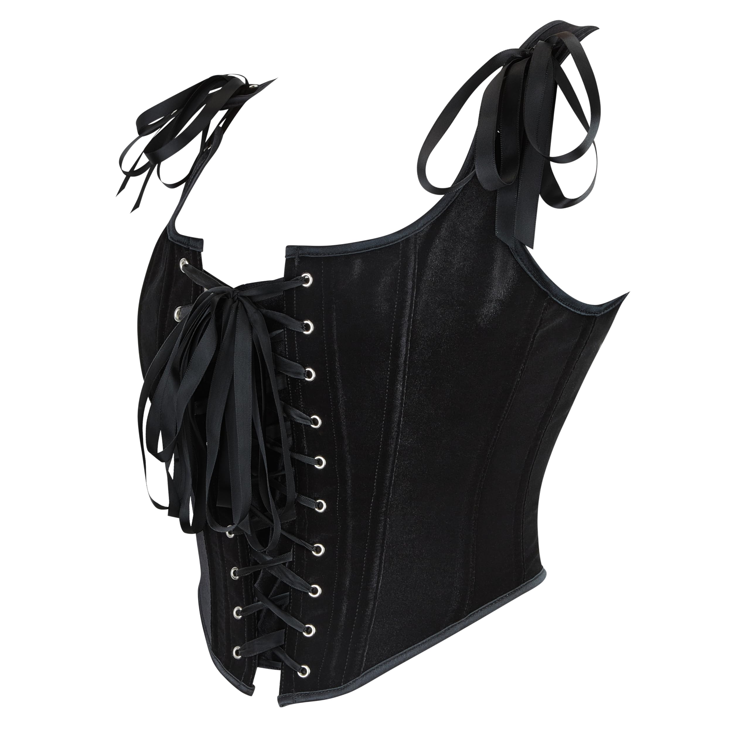 IZUS Steampunk Gothic Bustier Corset Tops for Women Lace-up Push Up Shapewear Crop Tops Tank Bodice Camisole Vest