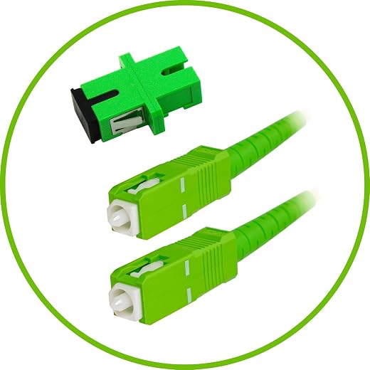 PacSatSales - 3M / 10ft SC/APC Fiber Optic Internet Cable - Simplex - Single Mode Cable & Connector - Replacement Fiber Internet Cable or Optical Extension for Residential Networks