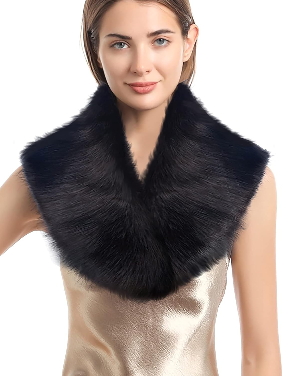 Soul Young Faux Fur Collar Women's Neck Warmer Scarf Wrap - Image 2
