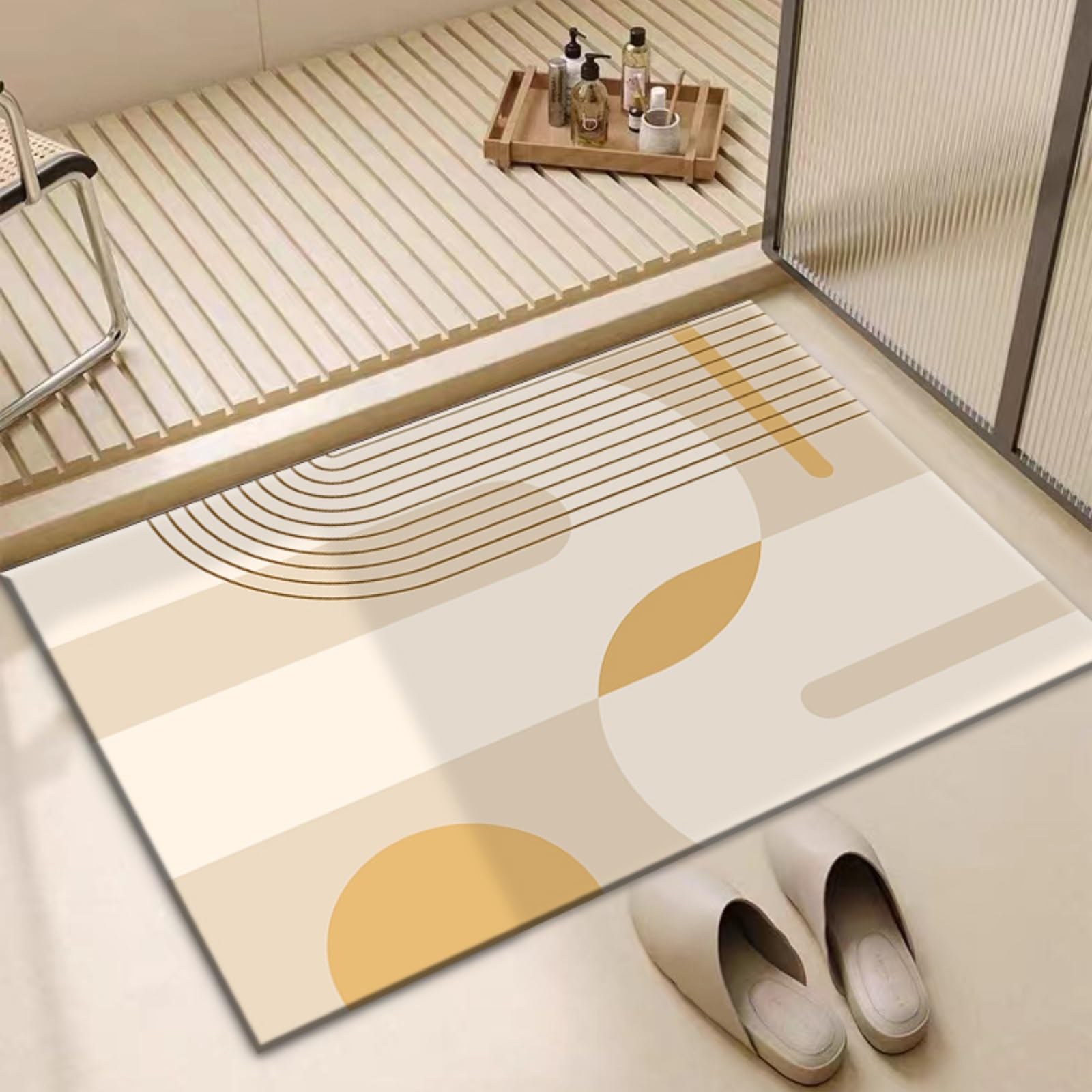 Tapis de bain en diatomite absorbant chic et fin - Modèle 60x90