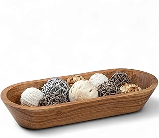 Mie Creations 16.5'' Large Wooden Dough Bowl for Decor, Farmhouse Decora...