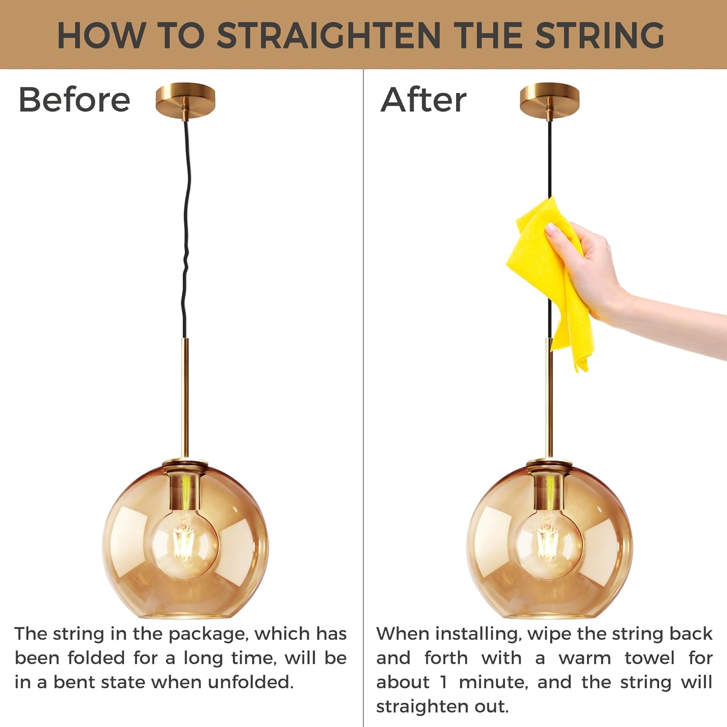 Amber Glass Pendant Lights Kitchen Island Lighting Globe Pendant Light Fixtures Modern Pendant Lighting for Kitchen Island Bedroom Living Dining Room Light Fixture(7.9in,1-Pack)