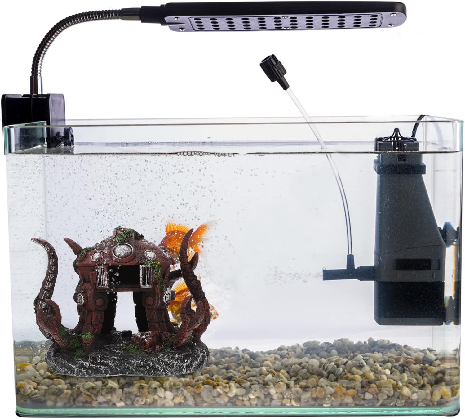 balacoo Fish Tank Decorations Fish Tank Decorations Plants Decor Aquarium Decoration House Robot Octopus: Resin Ornament Betta Fish Accessories Aquarium Decor Table Topper Plants Decor Plants Decor