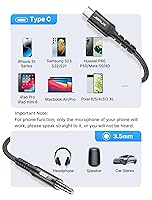 Vista 5 de JSAUX USB C a conector de audio auxiliar de 3,5 mm [1 m], cable de auriculares estéreo USB tipo C a 3,5 mm compatible con coche para iPhone 16 Pro