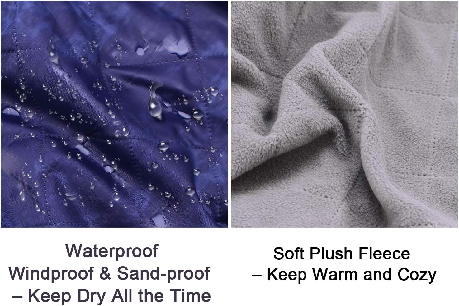 Waterproof Warm Fleece Outdoor Blanket Extra Large Lightweight Portable with Carry Bag for Stadium, Picnic, Camping, Beach, Dogs, Sofa