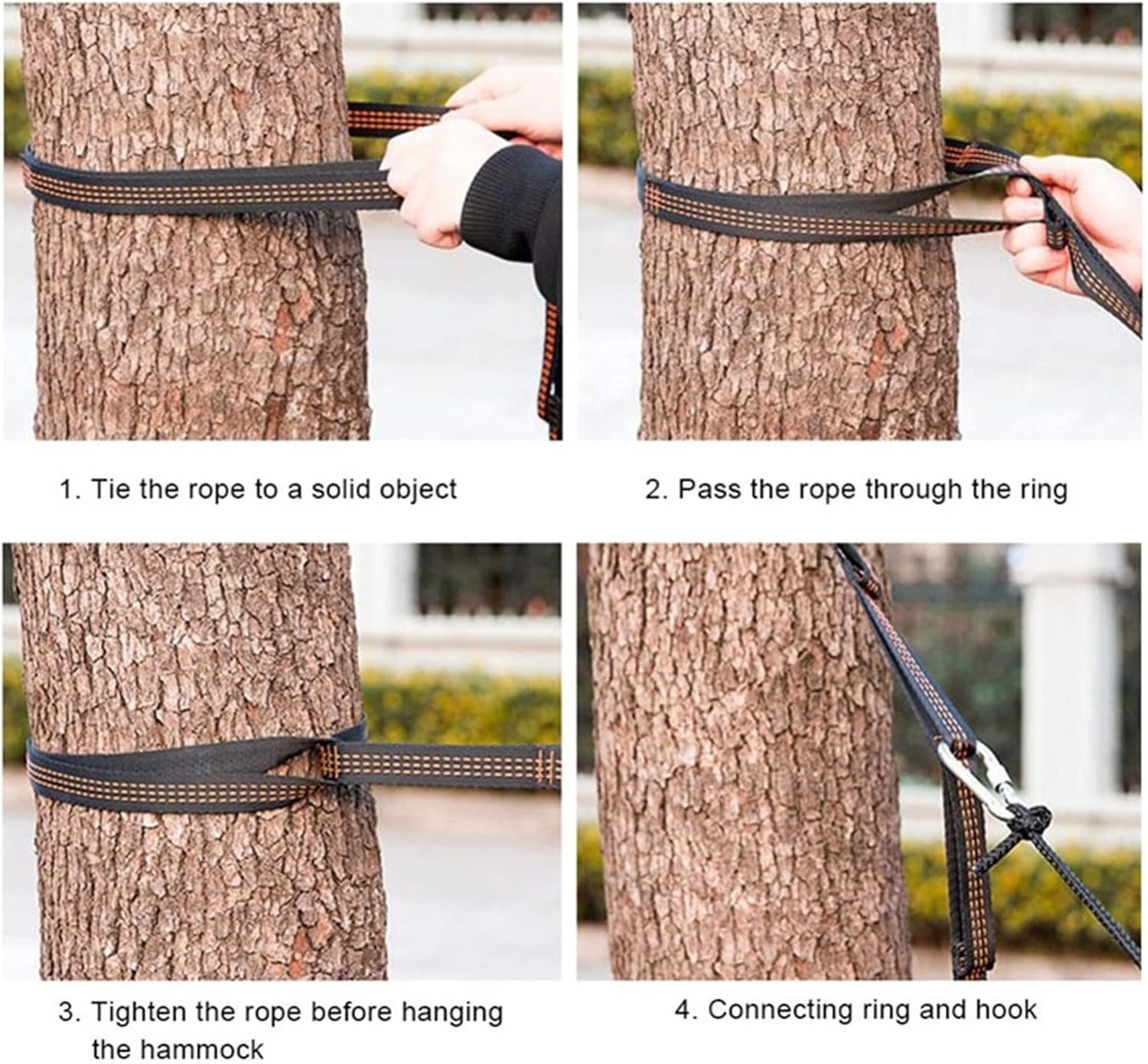 Swing Set 2M Hammock Strap, Polyester Strap 5 Rings, High Load Capacity, Outdoor Camping Hammock, Akito Swing Swing Seat (Color : Orange)