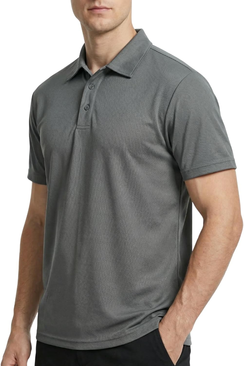 Mens Polo Shirts, Quick Dry Short Sleeve Knit Mens Golf Shirt Moisture Wicking Casual Summer Shirts