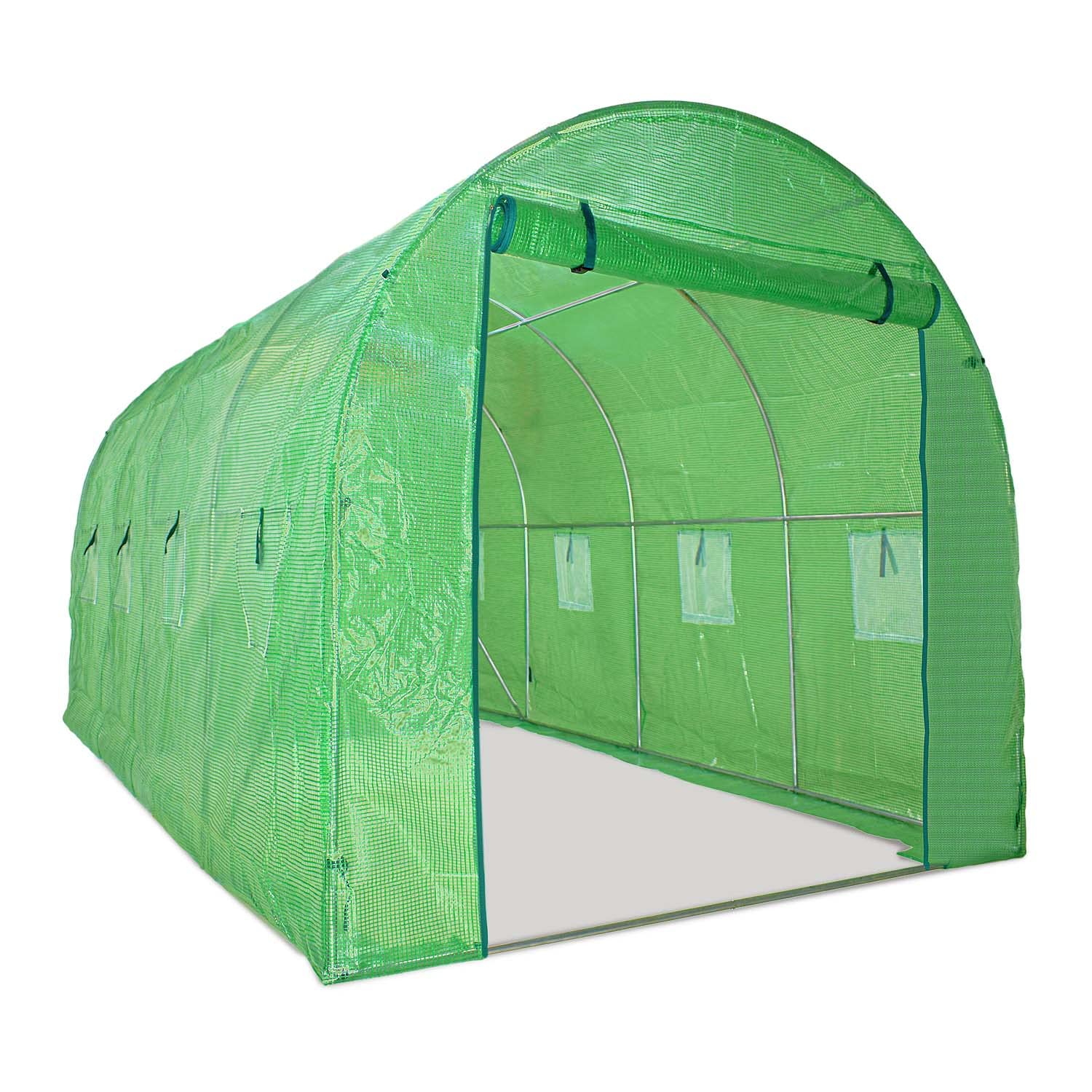 Invernadero de cultivo de 2,5 x 4 m, invernadero de jardín con estructura de túnel de acero galvanizado y cobertura de polietileno reticulado. Greenhouse de 10 m², 250 x 400 x 190 cm