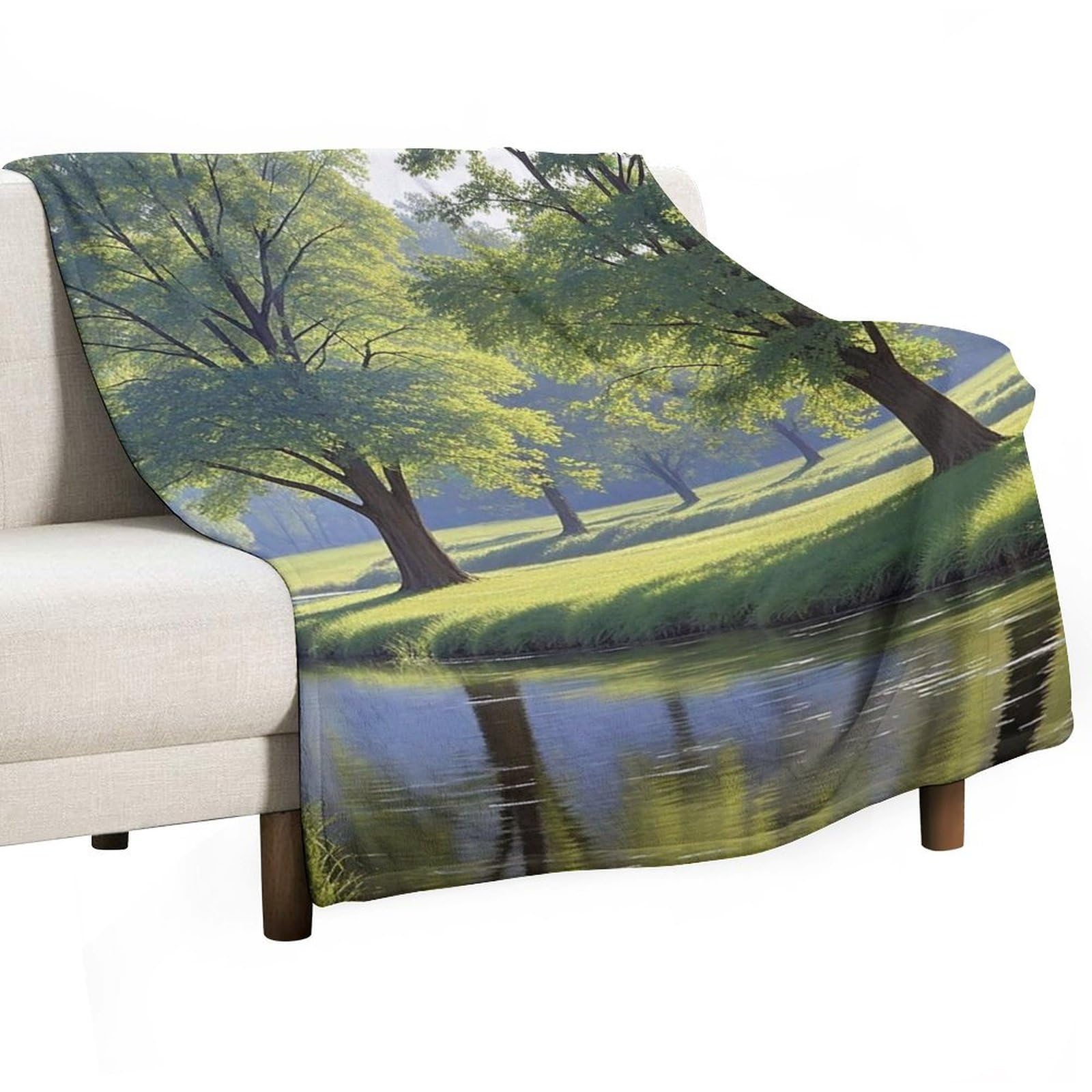 Couverture en flanelle imprimée artistique, plaid doux de 203 cm