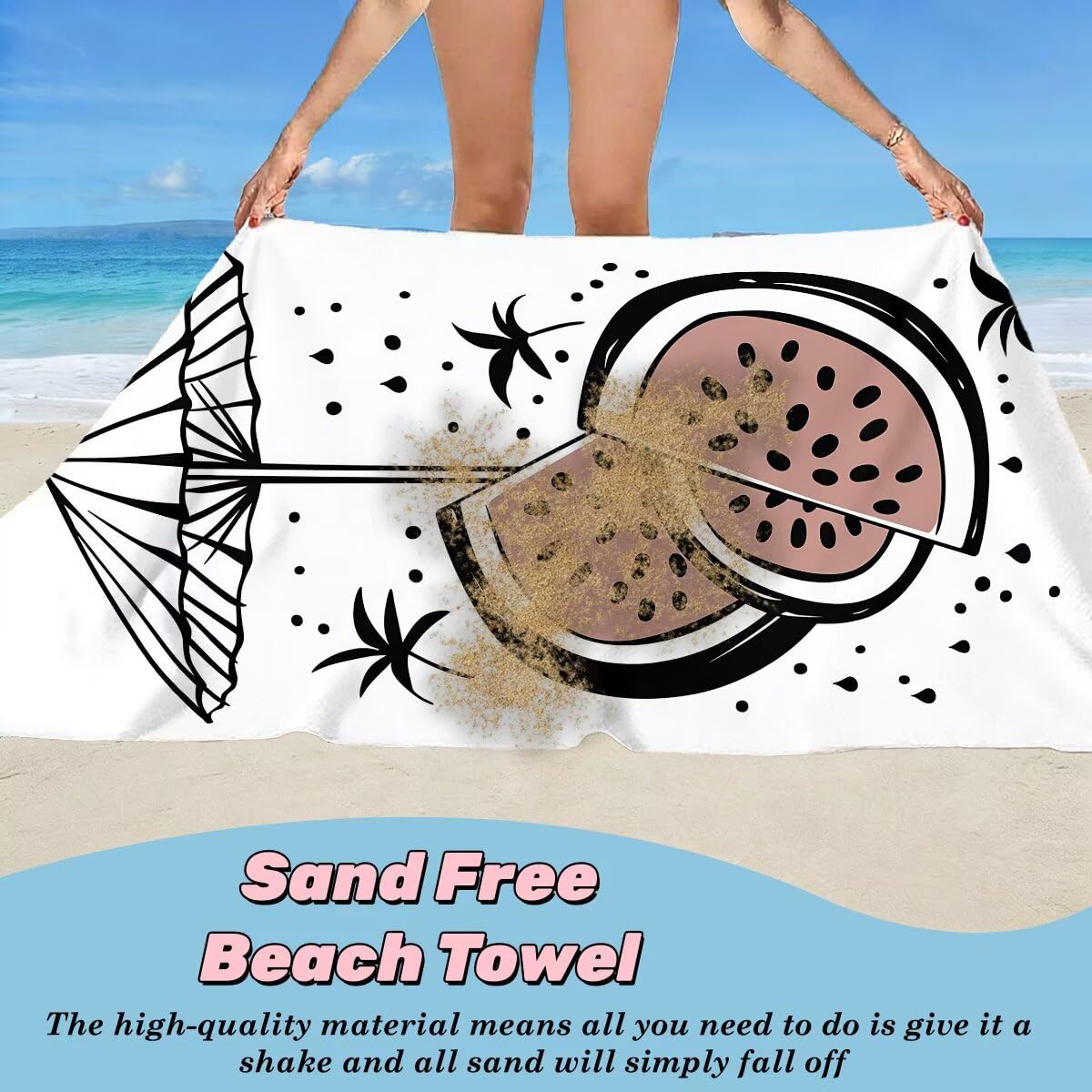 Toalla Playa 80x160 cm, Toalla Gimnasio Microfibra Secado Rapido, Juego de 2 Antiarena Toallas de Playa, Ligera Compacta Toallas Microfibra Grande para Viaje, Regalo Hombre Regalo Mujer (Sandía) -4955