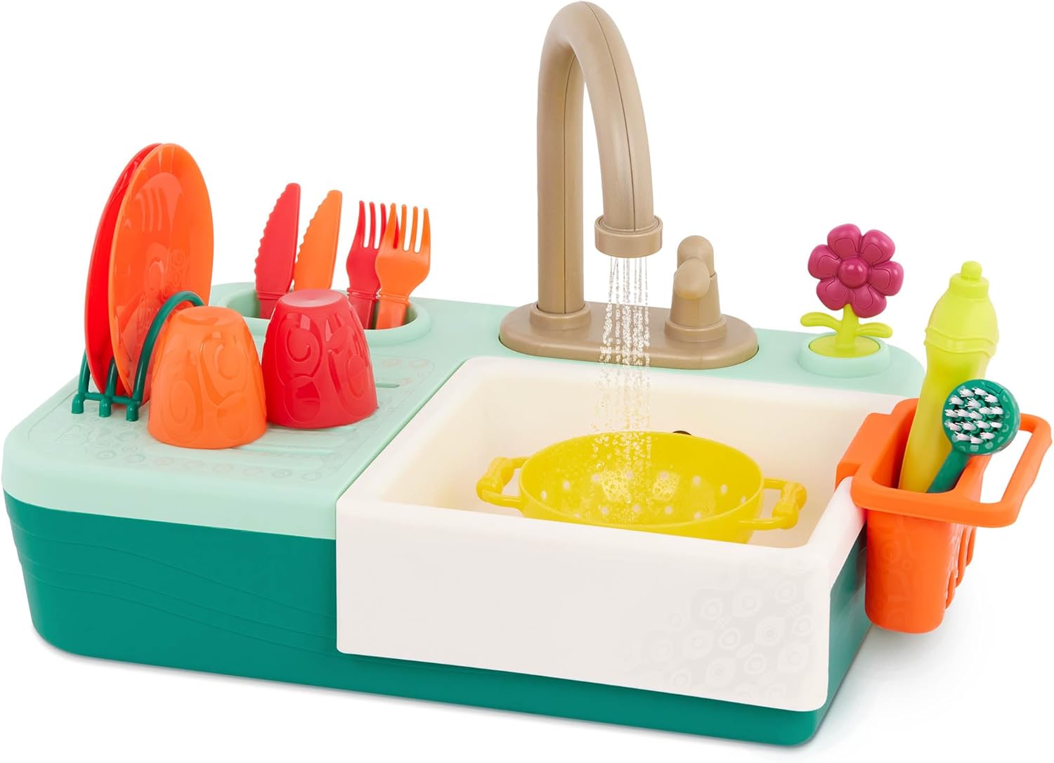 B. toys Sink Play Set Toy Kitchen Sink Faucet & Running Water