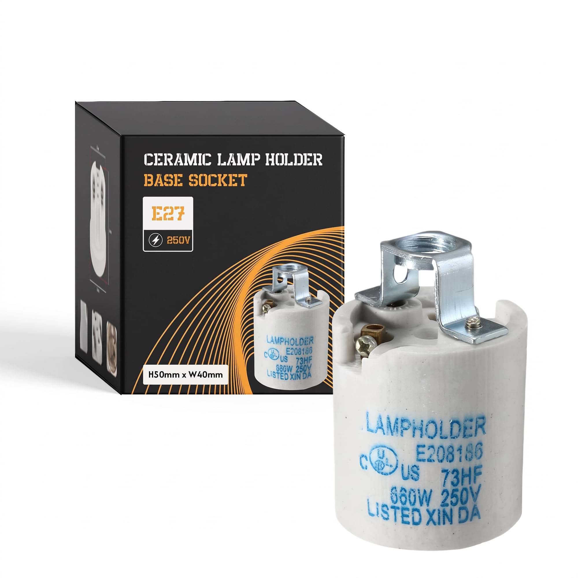 Ledsone Ceramic Typ 6 Ceramic Porcelain Lamp Holder, E26 E27 Edison Screw