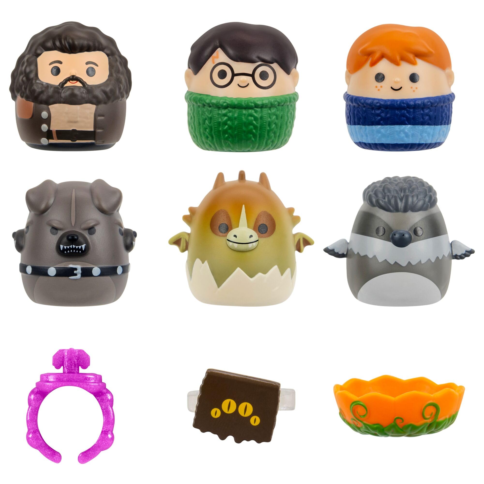 Squish-a-longs “Harry Potter” Mini-Squish + Accessory 6-Pack - Hagrid’s Creatures, Norbert, Fluffy, Buckbeak with accessories and more - Image 3