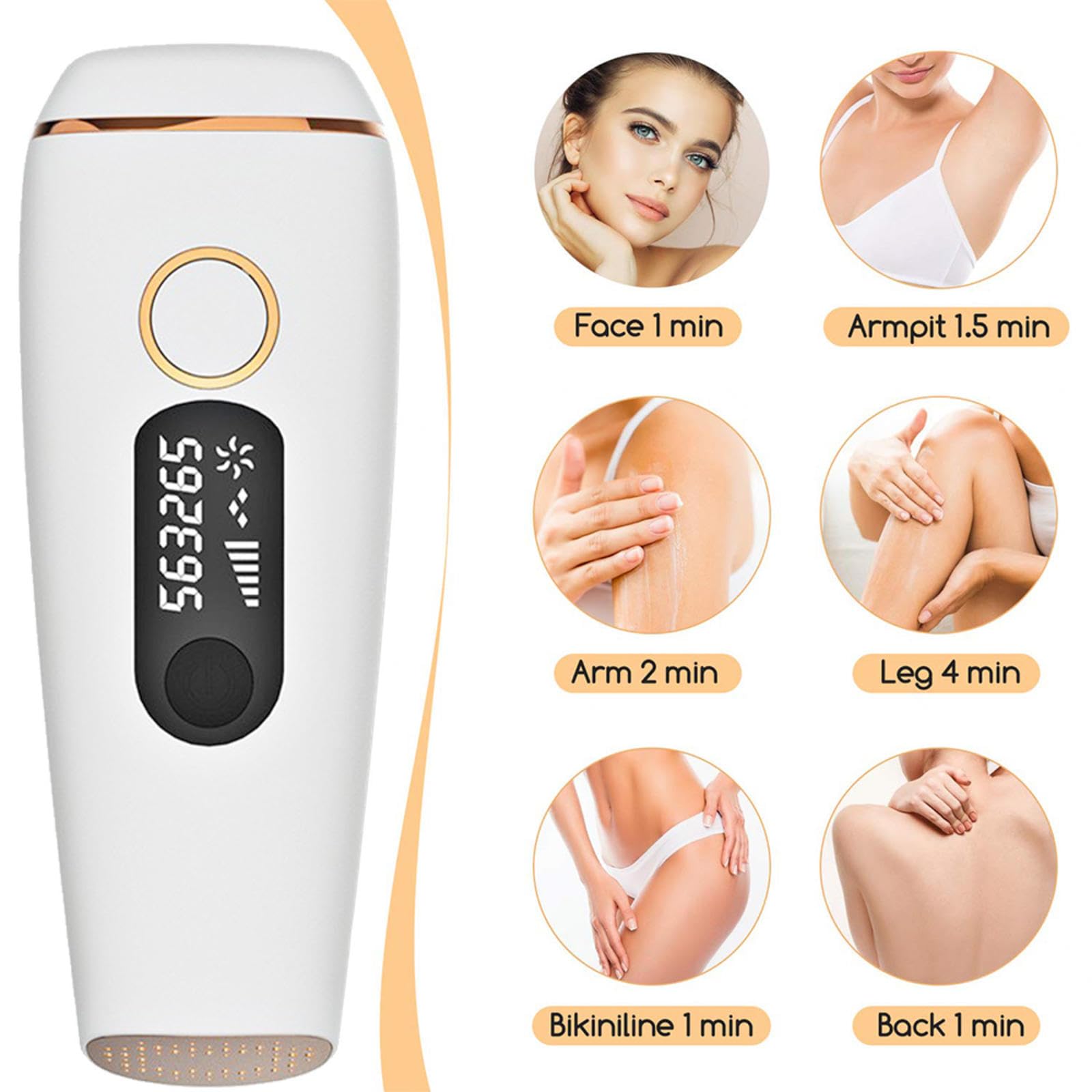 GeRRiT Epilatore Lumiere Pulsee Viso Flash Illimitato Dermaskin Depilazione Depilazione Definitive Depilator Femmina, Può Essere Usato su Tutto Il Corpo