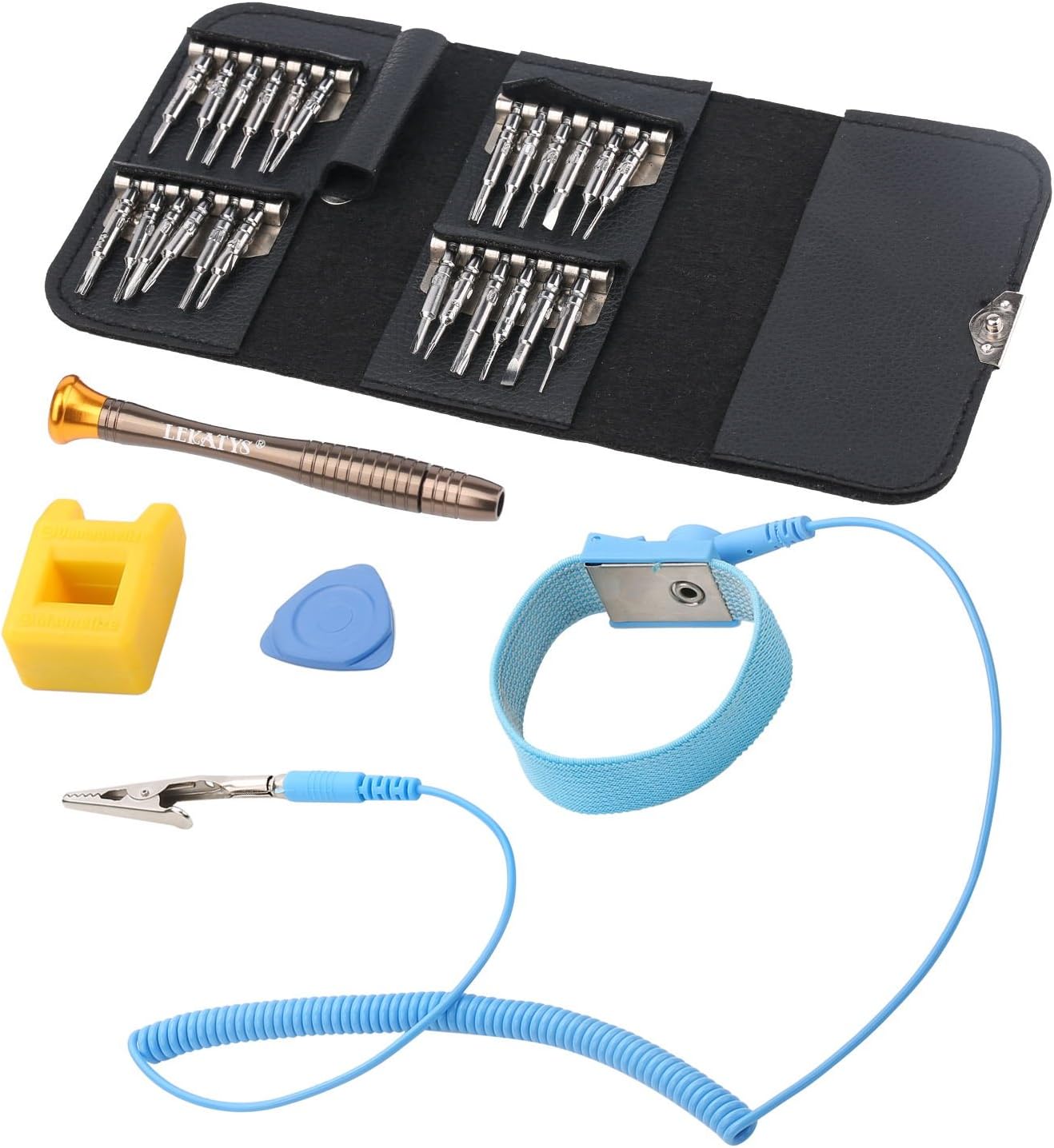 Top Ten Tech LEKATYS Precision Screwdrivers Set๏ผ28 in 1 Magnetic Driver Kit with 24 Bits๏ผExtra Magnetic Added Tool Bouns๏ผAnti-Static Wristband, for iPhone/Cell Phone/iPad/Tablet/PC/MacBook