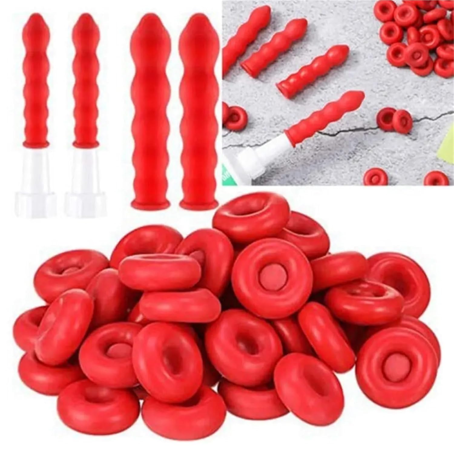 Glue Stick Tip 150PCS Silicone Caulk Protective Caps - Reusable Glue Tip Sealer for Home