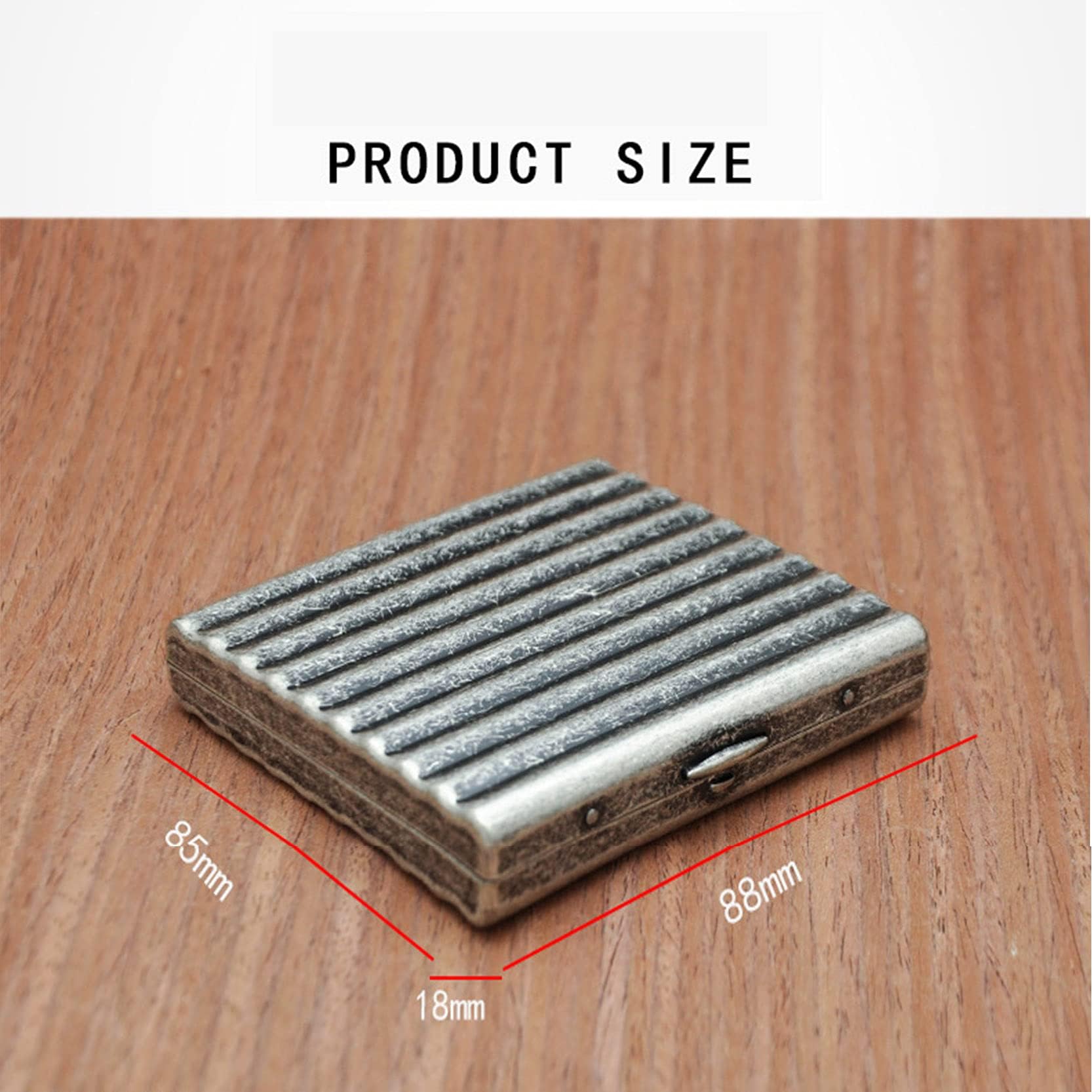 Etui na papierosy z mosiądzu， faliste etui na papierosy， starannie dobrane materiały， wyrafinowane wykonanie， lekkie i łatwe do przenoszenia， mieści 20，B-85 * 88 * 18mm