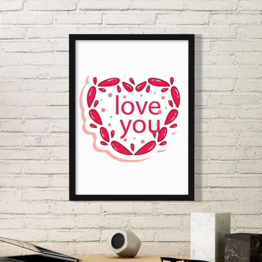 Cadre photo noir coeur Saint Valentin pour décoration de chambre romantique