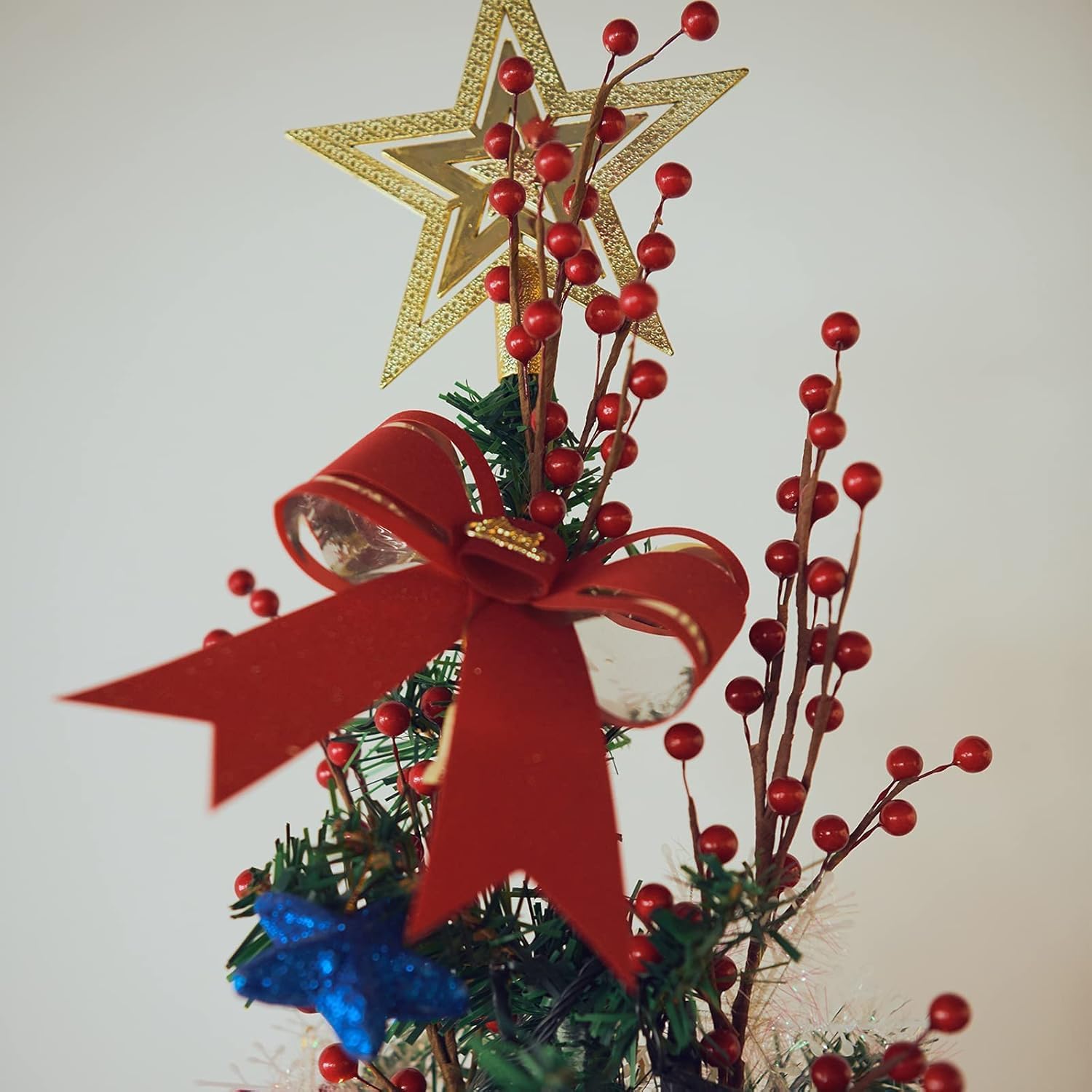 joyhalo 36 Pack Red Berry Stems - 12.6'' Holly Berry Stems, Red Berries Christmas Decor, Red Berry Picks for Christmas Tree Filler Branches, Artificial Cranberries Ornaments Crafts Holiday Home Decor