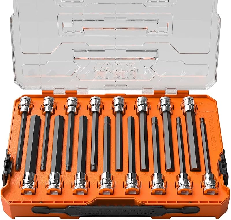 652216HEXL Long Hex Bit Socket Set, 16-Piece, SAE and Metric Socket Set, Long Hex Bits, MODbox Case