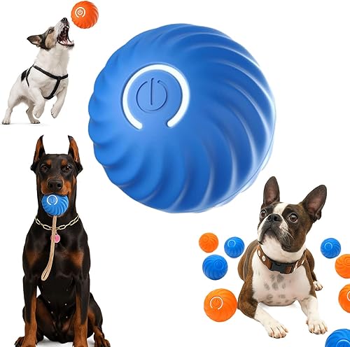 Pelota de salto inteligente para perros, juguete móvil automático para perros, pelota para mascotas, azul, todos los tamaños de raza, perros adultos