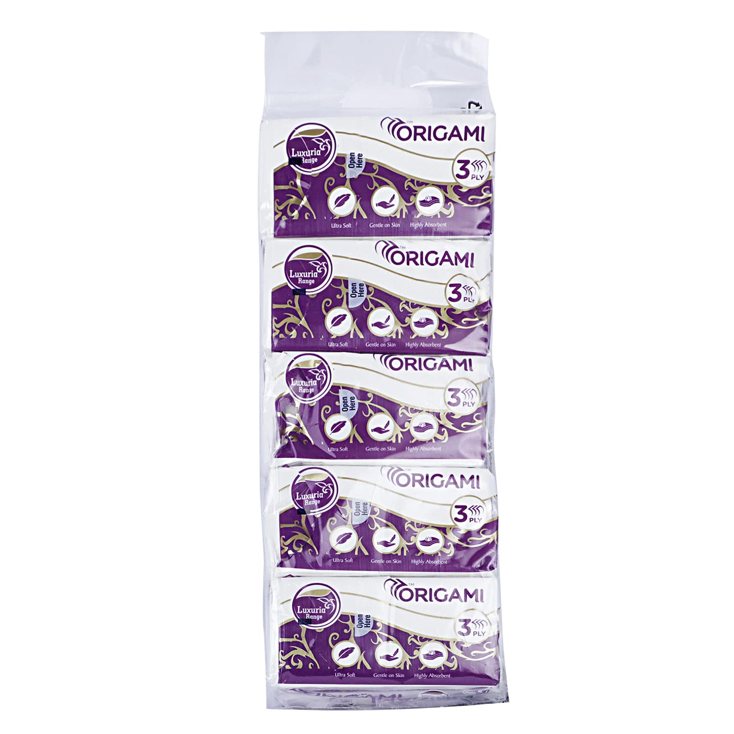 Origami 3 Ply Pocket Hanky Tissue Paper - Pack of 30 (10 Pulls Per Roll, 300 Sheets) - Image 3 thumbnail
