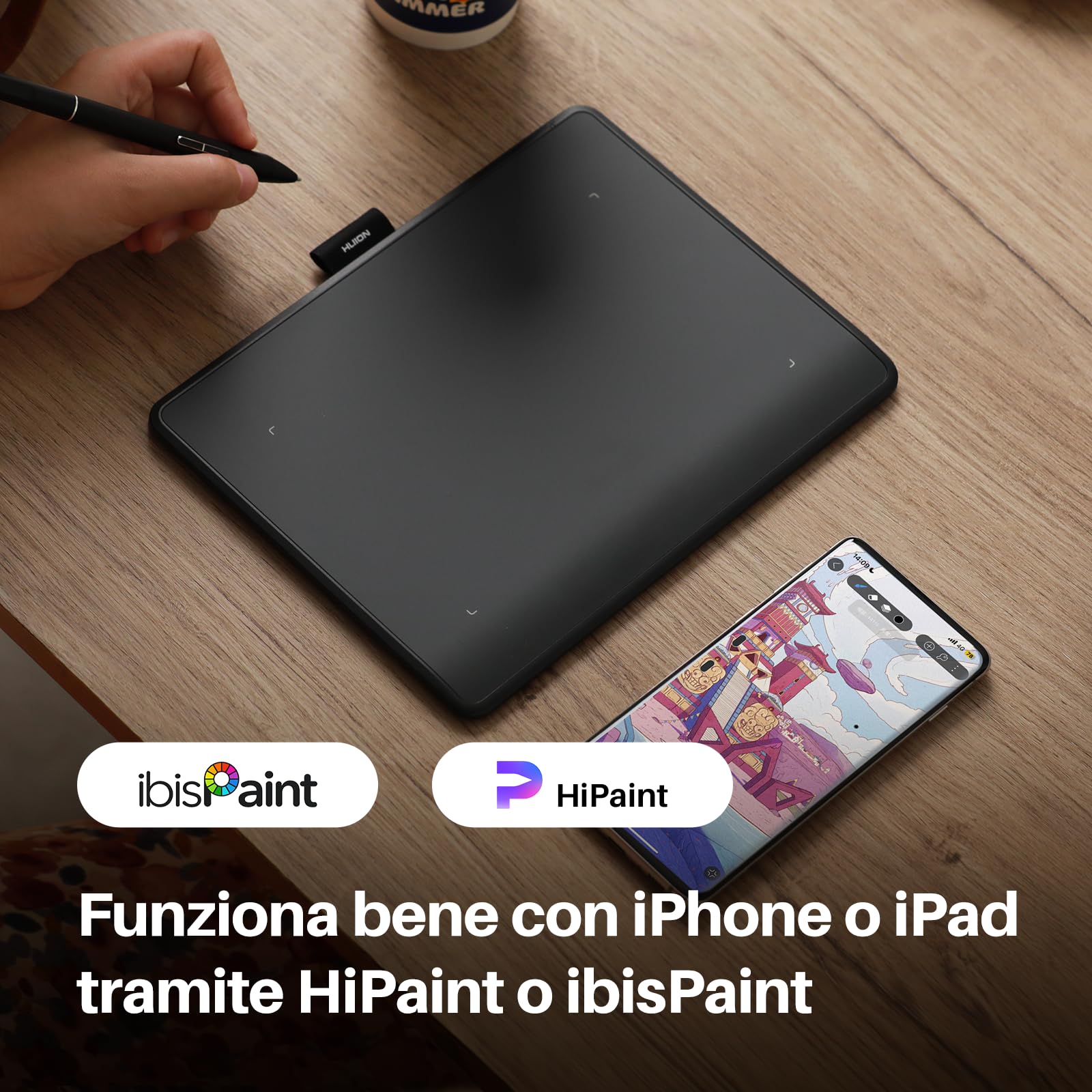 HUION Inspiroy Frego S Tavoletta Grafica Bluetooth, PenTech 3.0+, Tavoletta Grafica da 6,3X3,9 Pollici per Disegnare, Progettare, Lavorare con Mac, PC e Dispositivi Mobili