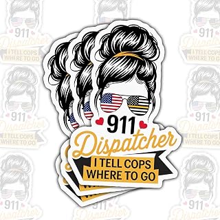 (3 PCS) I Tell Cops Where to Go 911 Dispatcher Sticker Funny Occupation Quote Vinyl Decal Waterproof for Laptop, Water Bottle, Phone Case, Car Gift for First Responders, Police Fans (3 Inch)