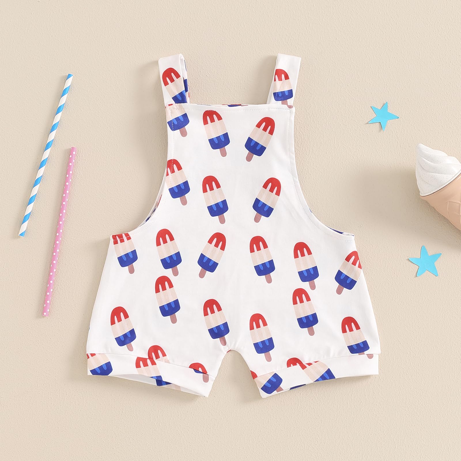 Dcohmch Toddler Girls Overalls Flower Print Sleeveless Straps Buttons Pockets Shortall Summer Romper Jumpsuit (White, 6-12 Months)