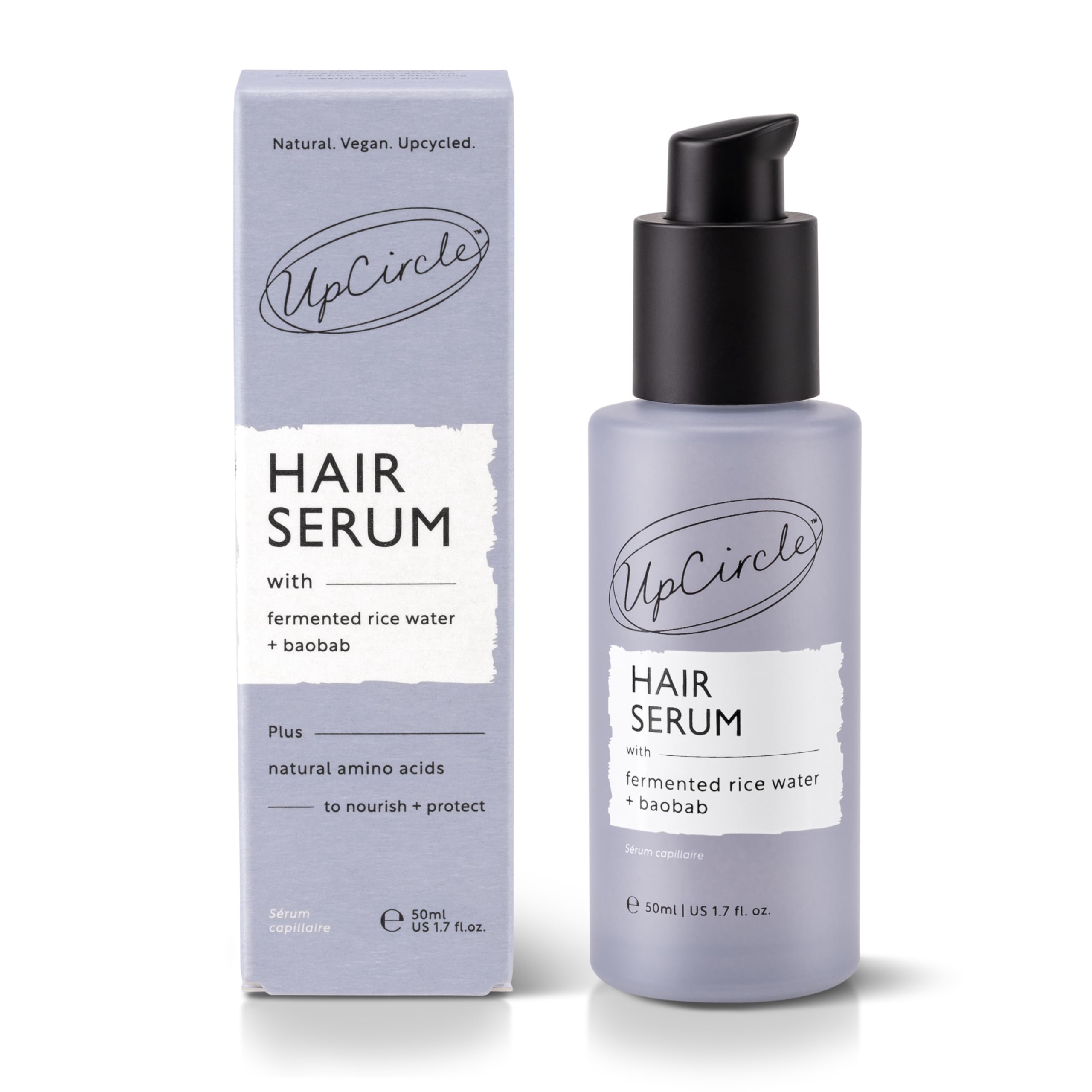 UpCircle Hair Serum 50ml, Hydrates + Smoothes, Fermented Rice Water, Protects Against UV + Baobab Treats + Nourishes - Image 2